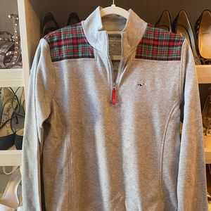 Vineyard Vines Tartan Plaid Soft three quarter zip